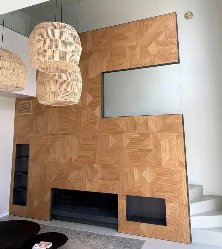 mur de salon en bois